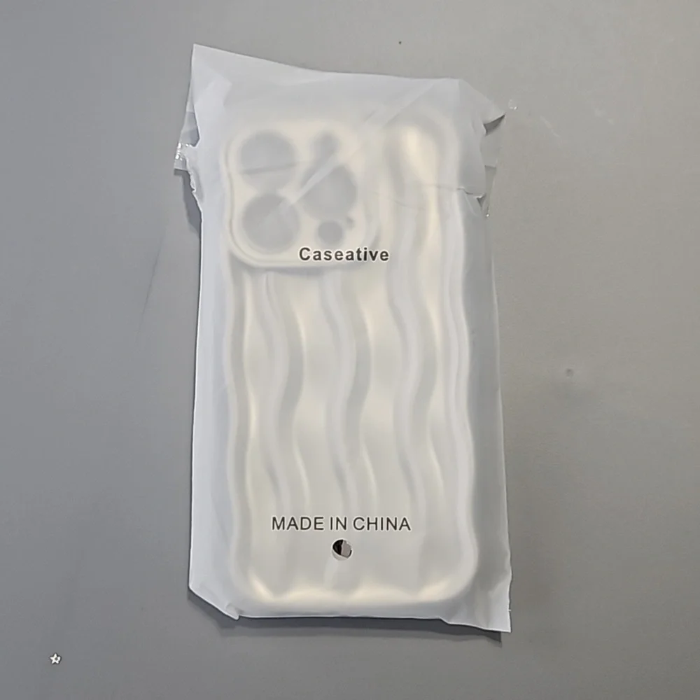 Iphone 14 pro silver wavy phone case